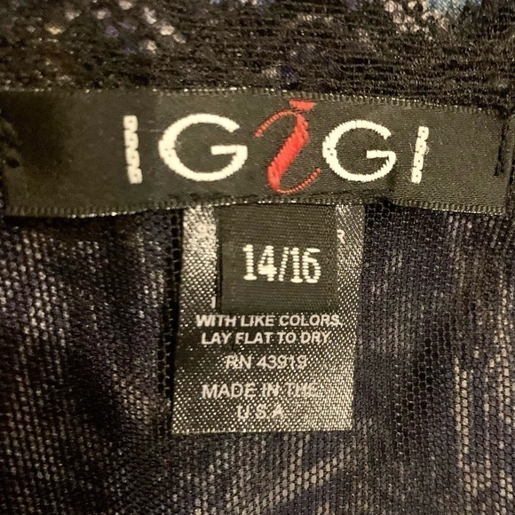 Igigi Halter Gown & Shrug Size 14/16 Sheer Black on Black, Lace Trim Hi-Lo Dress - Picture 5 of 15